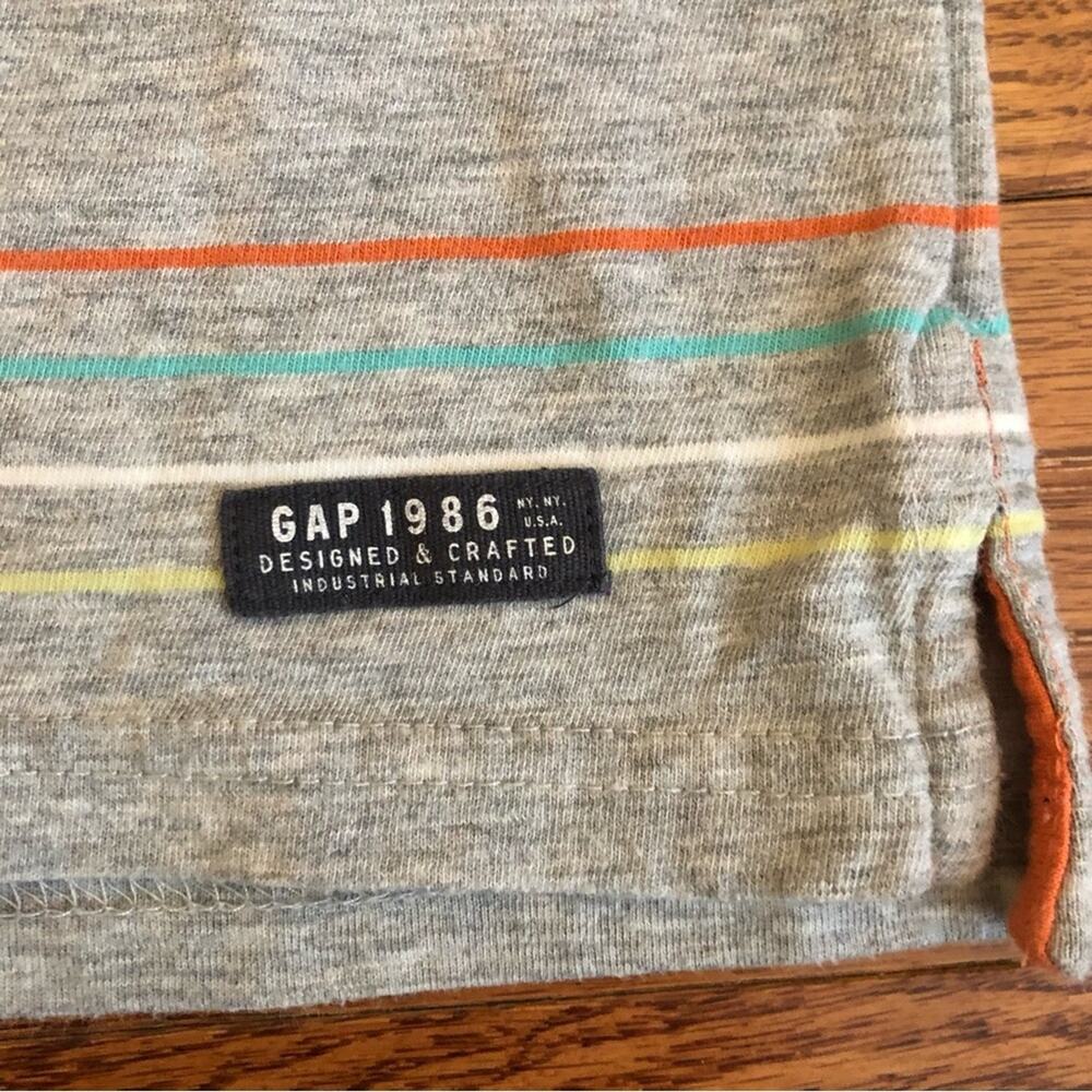 Gap Kids Striped Polo Shirt Cotton Gray Multi Stripes Toddler Boy’s Size 4-5 - Picture 3 of 7